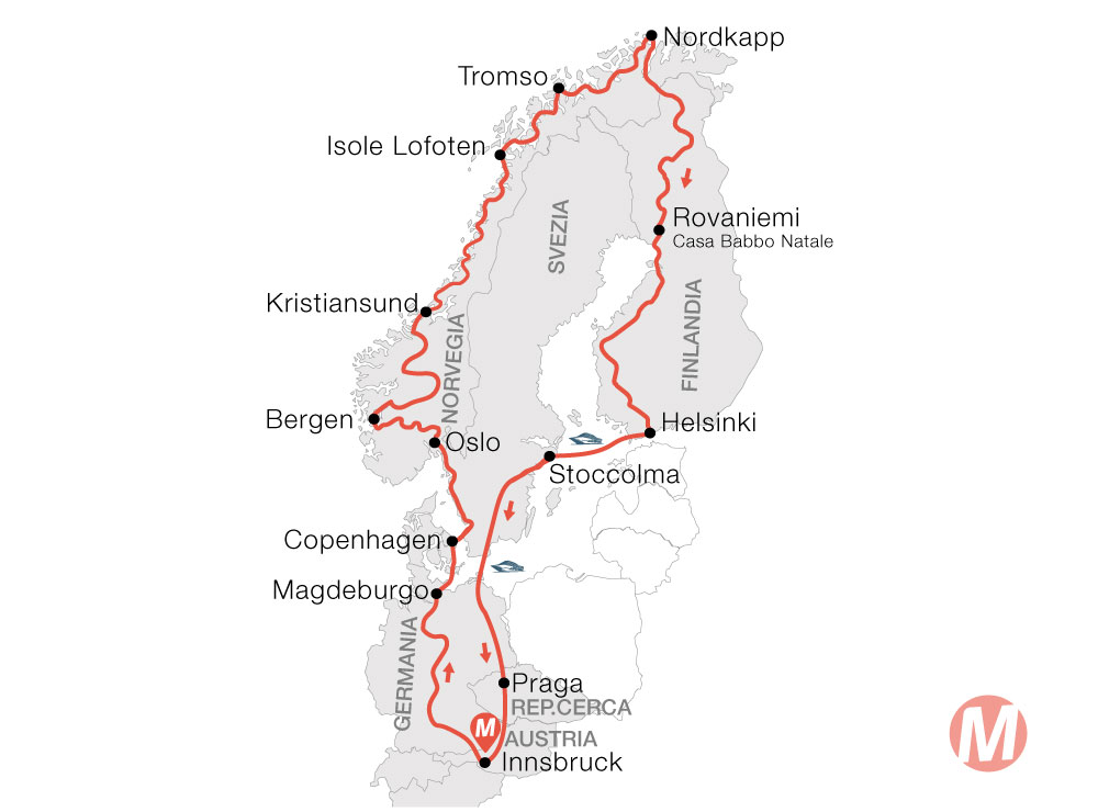 itinerario moto capo nord individuale