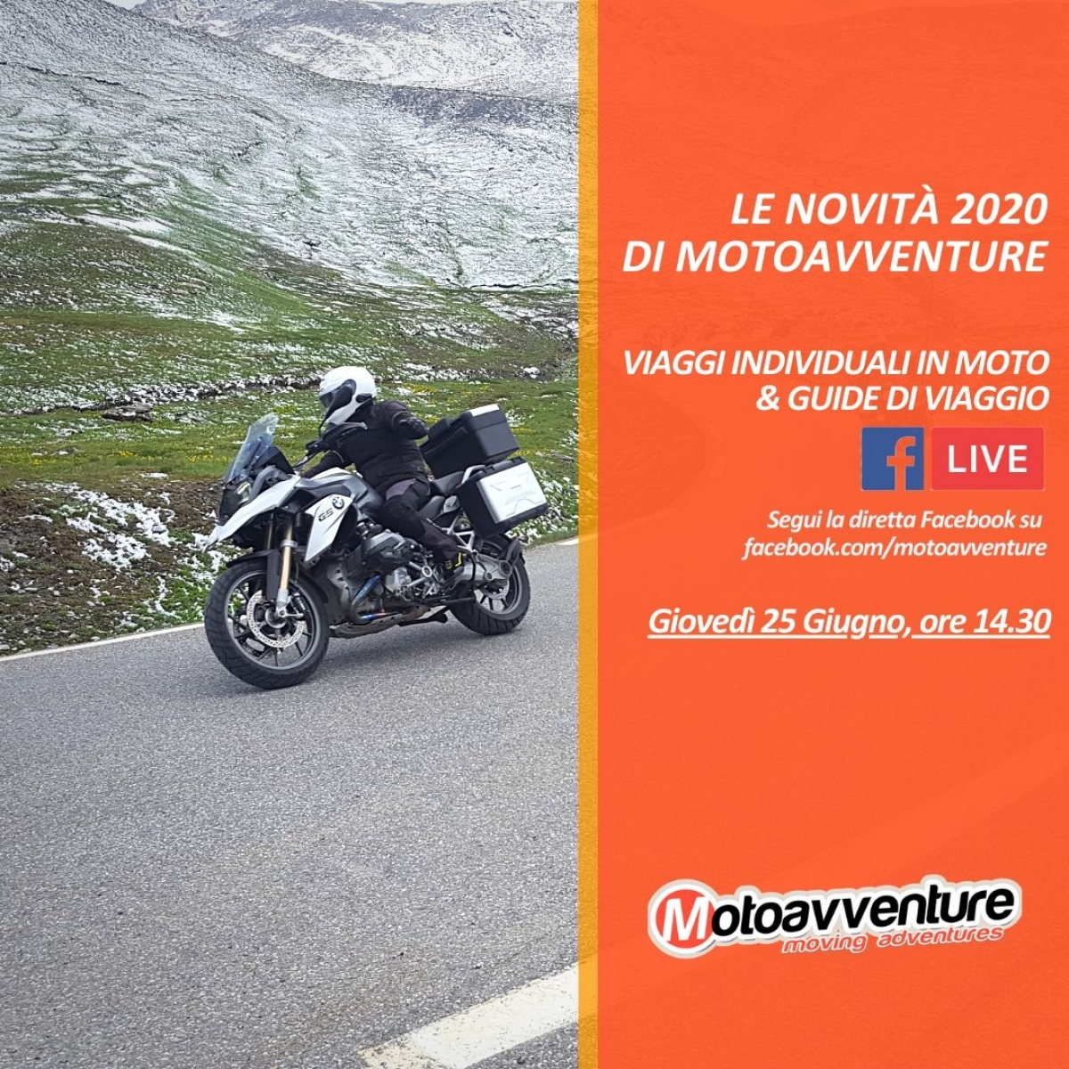 Le novità 2020 di Motoavventure: segui la diretta Facebook di Giovedì 25 Giugno!